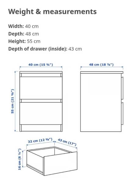 Photo of free IKEA MALM Bedside Draws (Central Wokingham RG40) #3