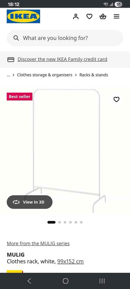Photo of free Ikea MULIG clothes rail (Grassmarket EH1) #2
