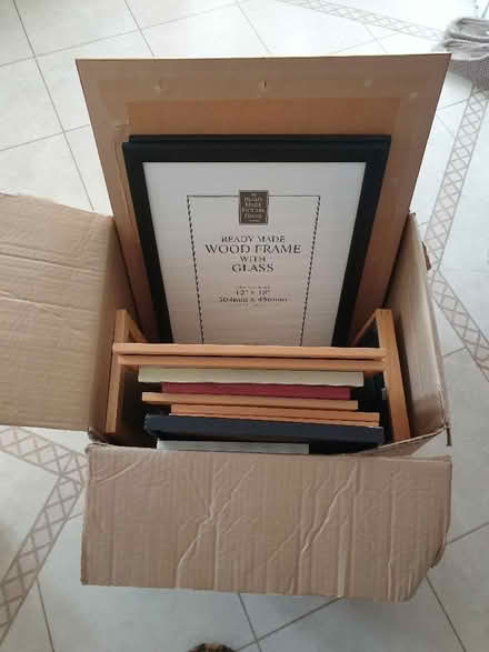 Photo of free Box of picture frames and masks (Trowbridge BA14) #1