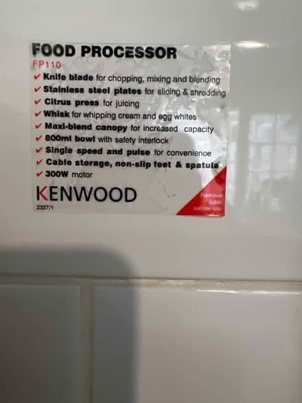 Photo of free Kenwood FP110 Food Processor (Loughton IG10) #3