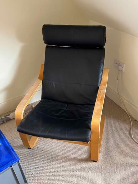 Photo of free IKEA chair, black leather. (Lexden CO3) #1