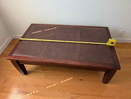 Photo of free Leather-top coffee table, chocolate (near Palo Alto High School) #1