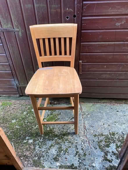 Photo of free Tall wooden chair stool (Sandrerstead.) #1