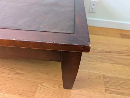 Photo of free Leather-top coffee table, chocolate (near Palo Alto High School) #2