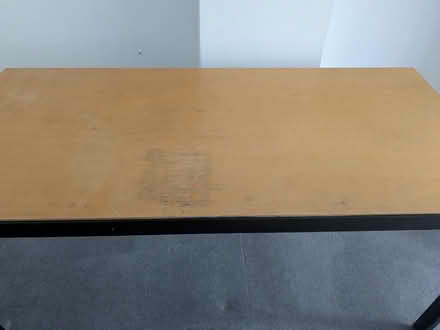 Photo of free Large wooden table with metal frame (NW11 8ER) #2