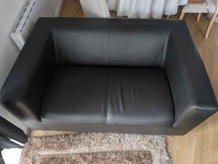 Photo of free Two black pvc sofas. (Dingle L8) #2