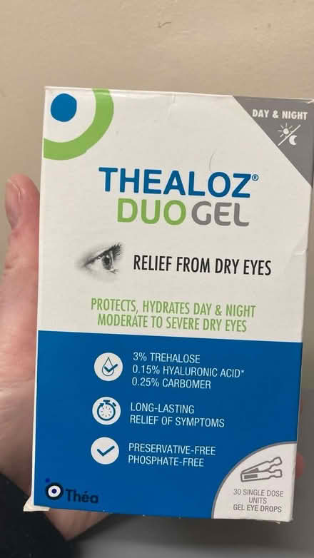Photo of free thealoz® duogel eyedrops (kx/angel - WC1X) #1
