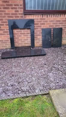 Photo of free Black marble fireplace surround. Needs a bit TLC (Kirk Merrington DL16) #1
