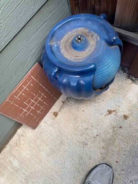 Photo of free Blue pottery garden fountain (Alameda) #2