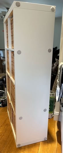 Photo of free White Ikea Kallax unit with 8 baskets (St Mark's GL51) #3