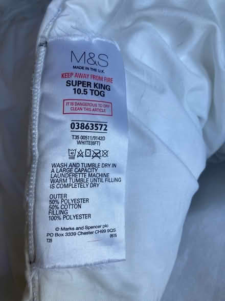 Photo of free M&S Super king duvet (Duddingston EH15) #3