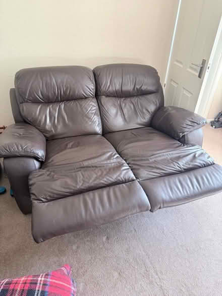 Photo of free 2 x leather reclining sofas (Stone Cross BN24) #2