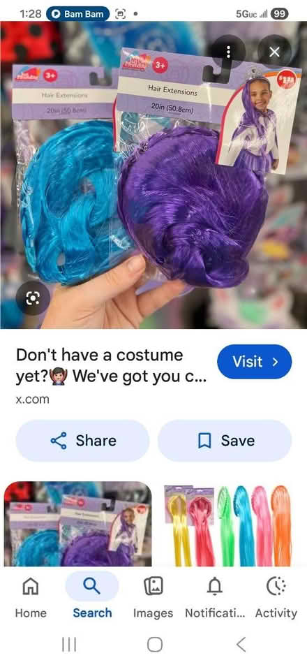 Photo of free Pink wig/Blue & Purple headband (Benicia) #3