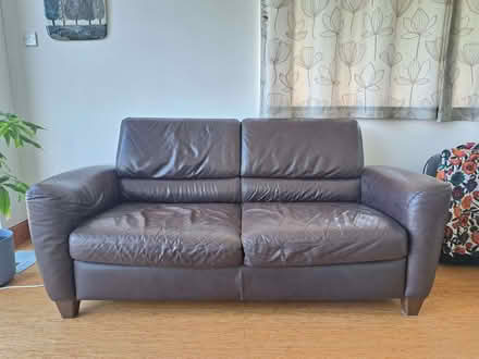 Photo of free 2 Brown leather sofas (Fingringhoe CO5) #4