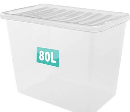 Photo of free 2 Used Plastic Storage Boxes,80L volume and 60cm x 40cm x 42 (Southfields SW19) #2