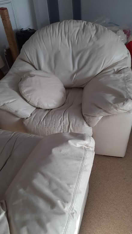Photo of free Cream leather armchairs (Byfleet KT14) #2