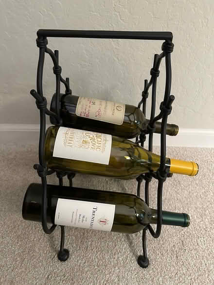 Photo of free Black Metal Wine Rack (Near El Camino & Hollenbeck) #2