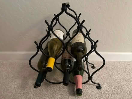 Photo of free Black Metal Wine Rack (Near El Camino & Hollenbeck) #1