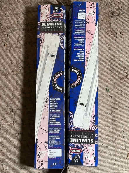 Photo of free Pair of fluorescent light fittings 18W 60cm (Finchampstead RG40) #1