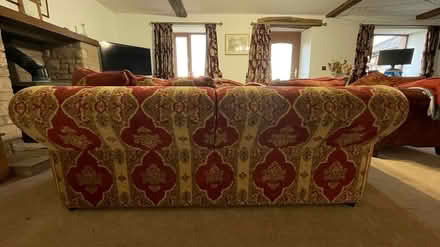 Photo of free Red patterned retro sofa (Thomas Close, CA11) #3