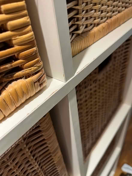 Photo of free White Ikea Kallax unit with 8 baskets (St Mark's GL51) #4