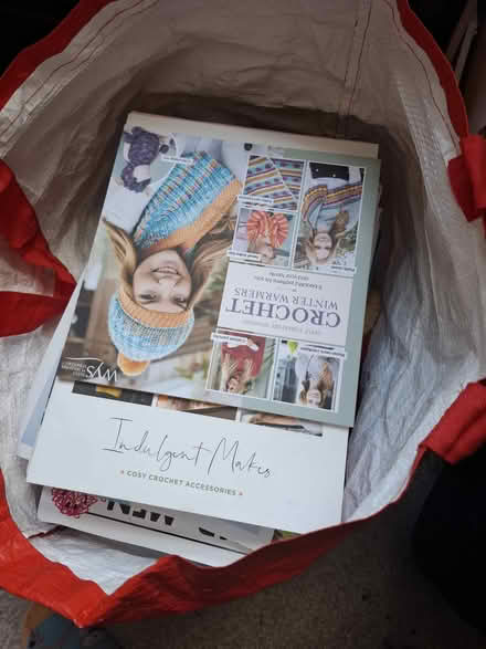 Photo of free Bag of crochet magazines and craft books (Monkerton EX1) #1