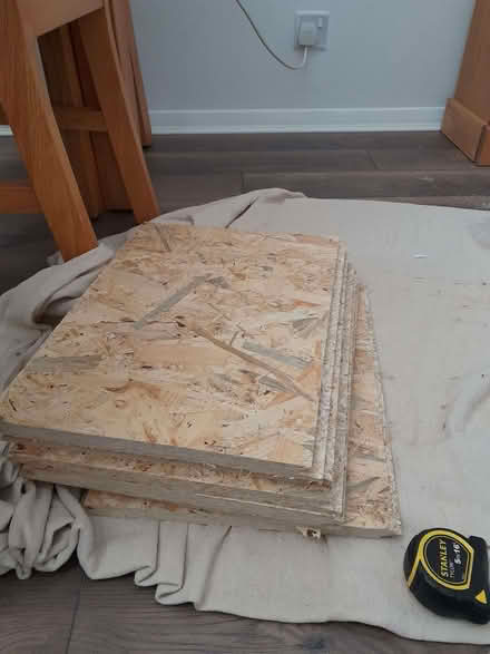 Photo of free 6 pieces of osb loft board 18mm 42cm x 30 cm approx (Little Amwell SG13) #1