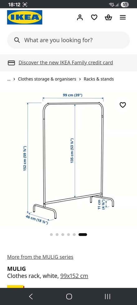 Photo of free Ikea MULIG clothes rail (Grassmarket EH1) #3