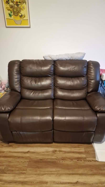 Photo of free 2 - Two seater leather reclining sofas (Loughton IG10) #1