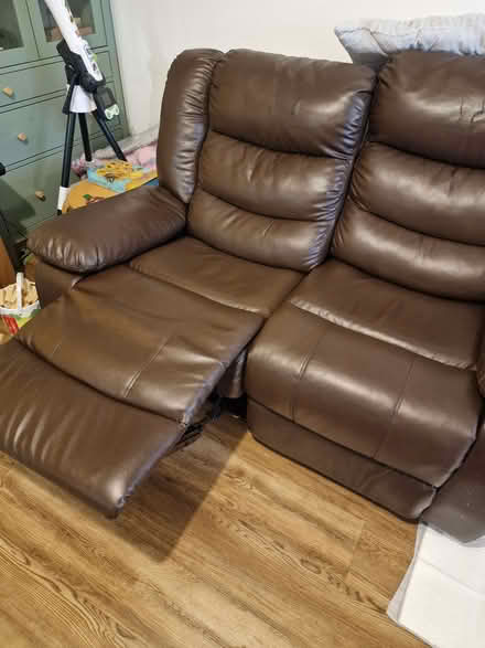 Photo of free 2 - Two seater leather reclining sofas (Loughton IG10) #2