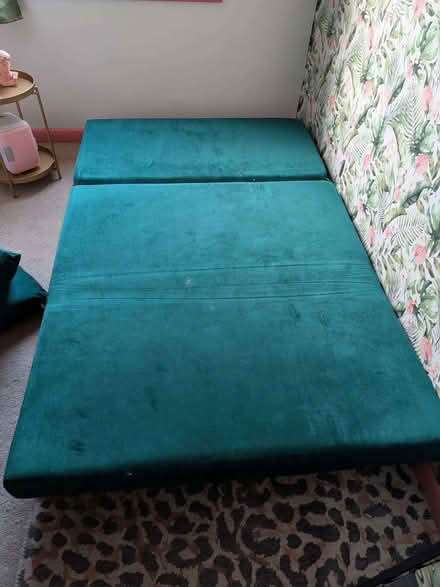 Photo of free Green Velvet Sofa Bed/ Futon (Kingston KT1) #1
