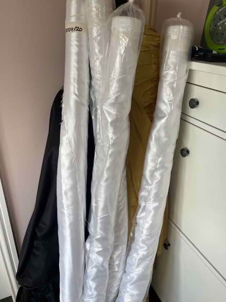 Photo of free 110 metres of White satin fabric (Rodington SY4) #1
