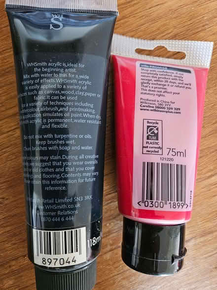 Photo of free Acrylic paint - black & red (Radford Semele CV31) #2