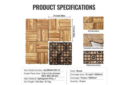 Photo of free Interlocking wood tiles x 10 (+6) (Dronfield Woodhouse S18) #3