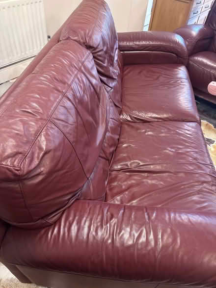 Photo of free 3 piece leather sofa (Brewood ST19) #4