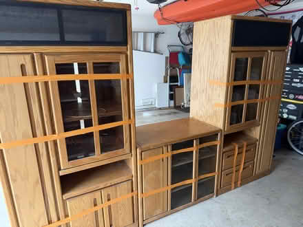 Photo of free Solid oak Entertainment Center (Huntington Beach near 5 points) #1