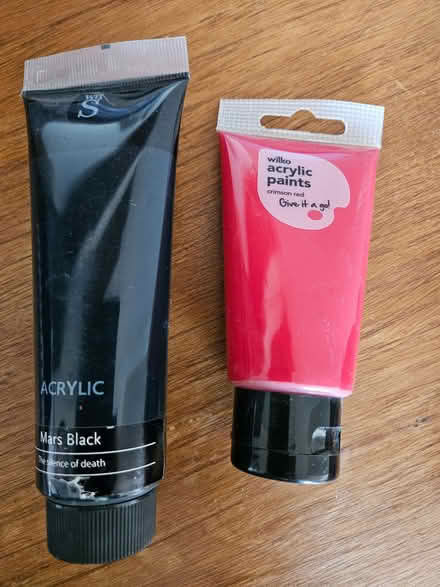 Photo of free Acrylic paint - black & red (Radford Semele CV31) #1