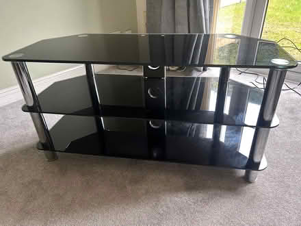Photo of free Glass Tv Stand / Unit (Barton under Needwood DE13 8) #1