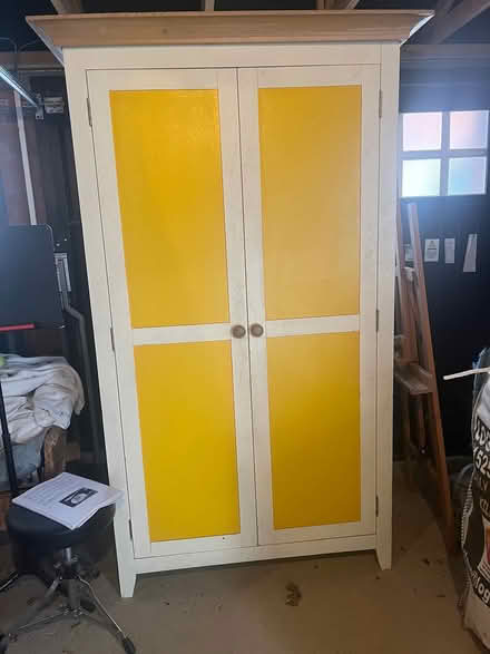 Photo of free Painted single pine wardrobe (MK42) #1
