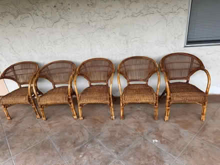 Photo of free Five rattan chairs excellent shape (Los Altos) #1