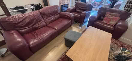 Photo of free 3 piece leather sofa (Brewood ST19) #1