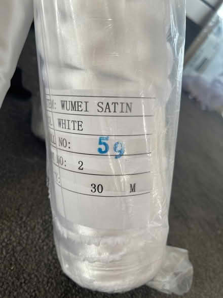 Photo of free 110 metres of White satin fabric (Rodington SY4) #2