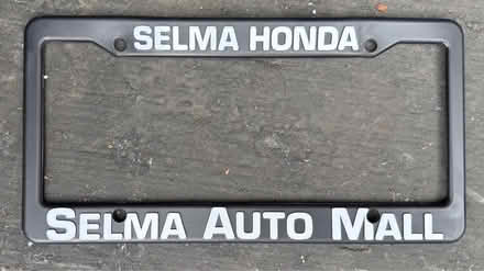 Photo of free Selma Honda License Plate Frame (Valencia Avenue, Sunnyvale) #1