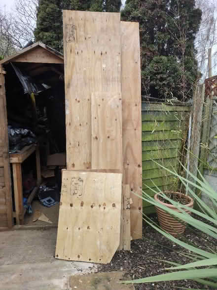 Photo of free 9 mm plywood, 2 sheets 8 ft X2 ft + some off cuts. (Sothall S20) #1