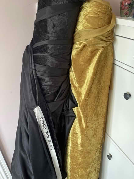 Photo of free 30m black crushed velvet & 30m gold crushed velvet (Rodington SY4) #1