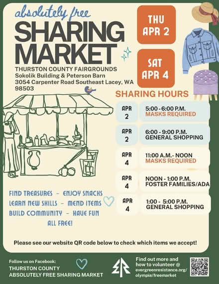 Photo of free Sharing Market This Weekend (Thurston County Fairgrounds) #1