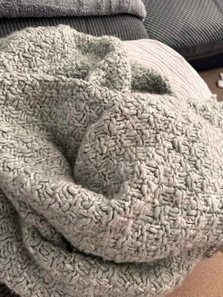 Photo of free Large grey knitted blanket / throw (RG30, Reading West) #2