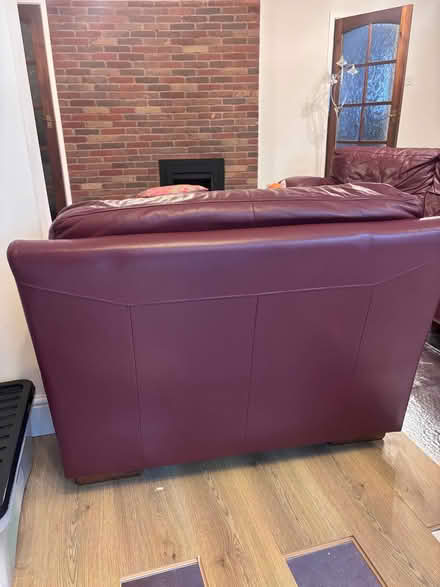 Photo of free 3 piece leather sofa (Brewood ST19) #3