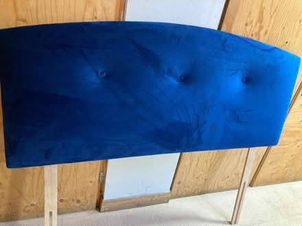 Photo of free Blue velvet double headboard (Blackford EH9) #1