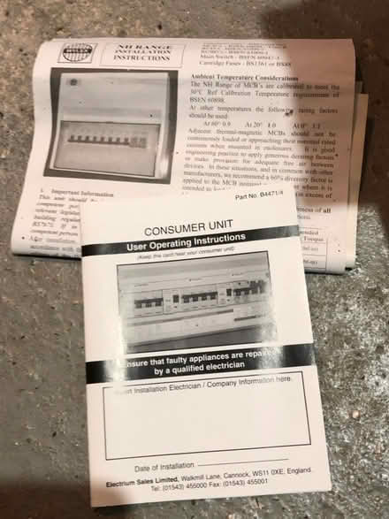 Photo of free Wylex 5 Way Consumer Unit 100A (Earley RG6) #4